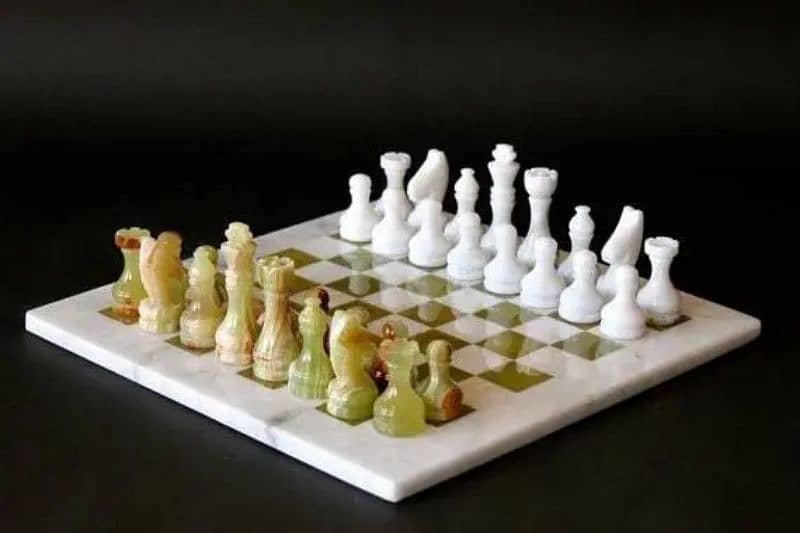 Chess Game in MARBLE Handcrafted (size 12x12) Indoor Game 2