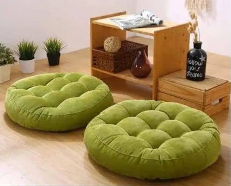 2 PCs velvet floor cushions Delivery Available 3