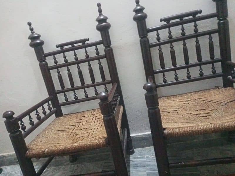 2 wooden chairs for sale negotiable 5