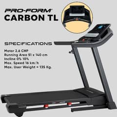 proform usa ifit carbon TL Treadmill gym and fitness machine 0