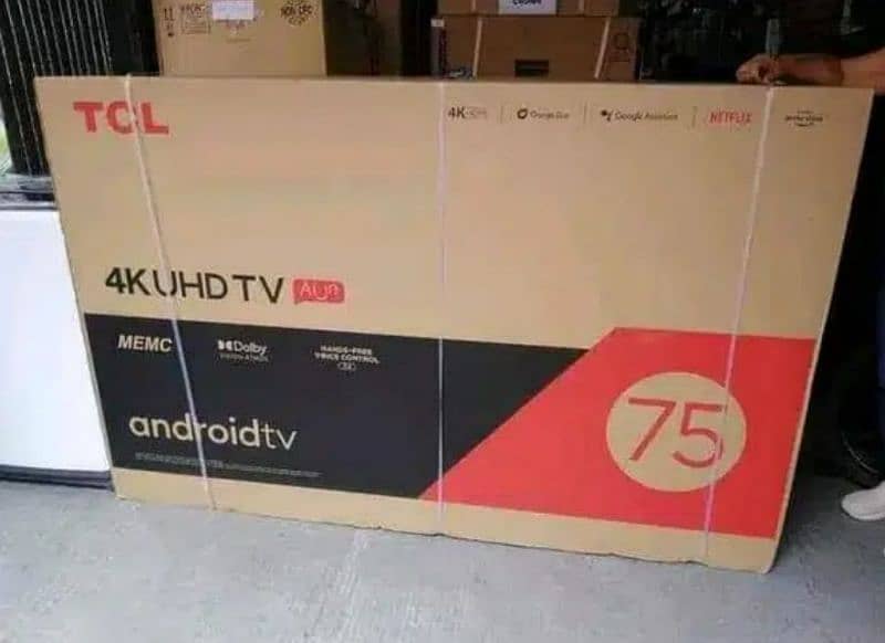 75 inch tcl 4k uhd Led tv new model call. 03225848699 0