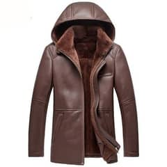 Genuine Leather Fashion Jacket With Fur Collar