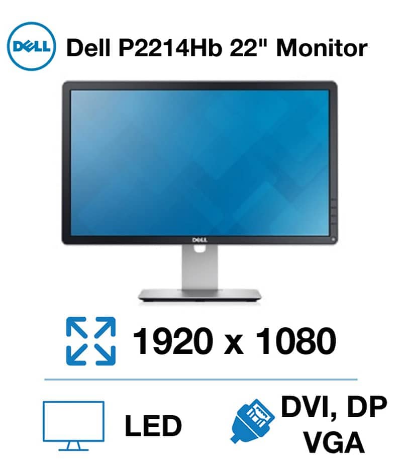 22" Inch Dell IPS Full HD LED Monitor Model P2214H 0