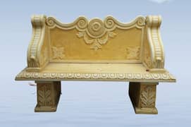 HAND CARVED OUTDOOR CEMENTED BENCH FOR GARDEN-Elegant Outdoor seating