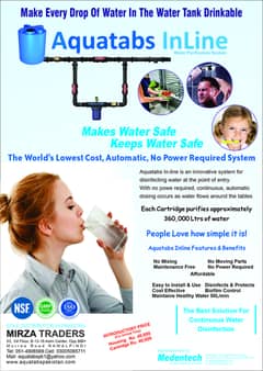 Aquatabs inline water treatment unit