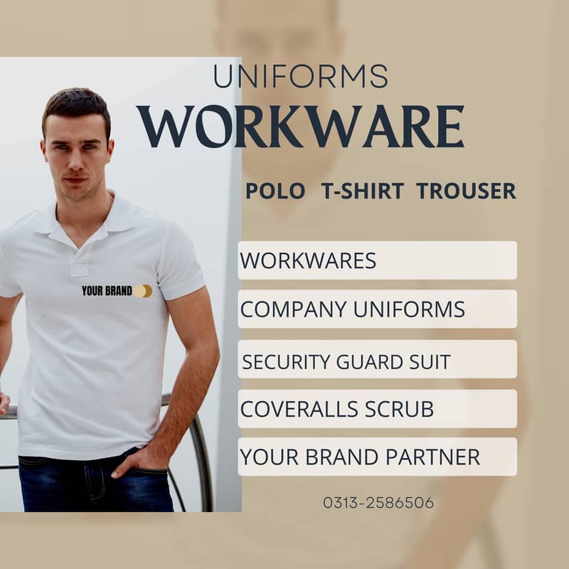 Uniform, Workwear, Polo tshirt, T-shir, Trouser, Printing 10