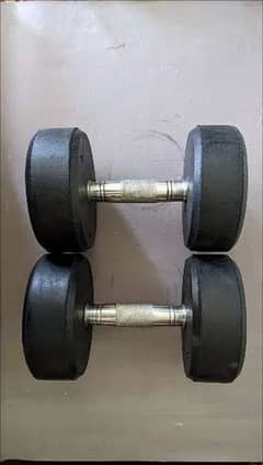 Rubber coated Dumbbell pair 5 kg new ,sports Dumbell, gym equipments 0