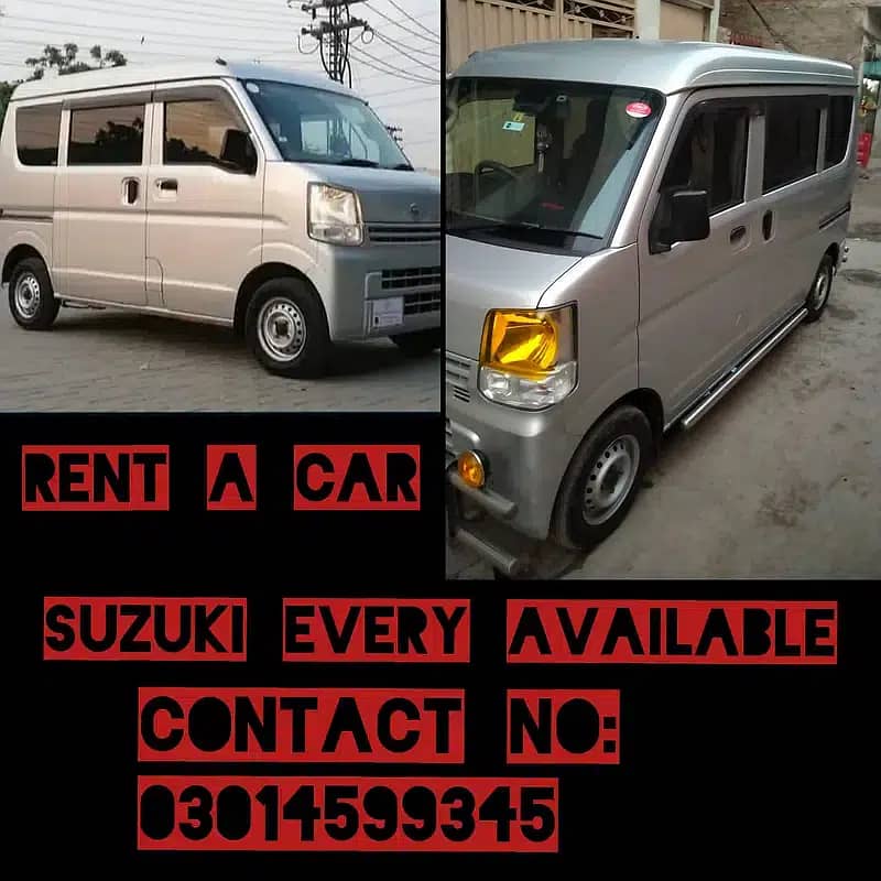 RENT A CAR+Suzuki Every+Karvan for rent   24/7 Available 0301-4599345 3