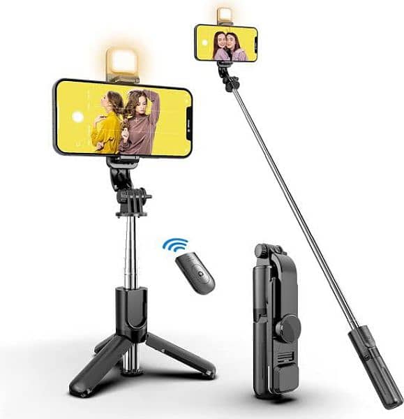 Selfie Stick With Tripod stand Bluetooth Remote 2