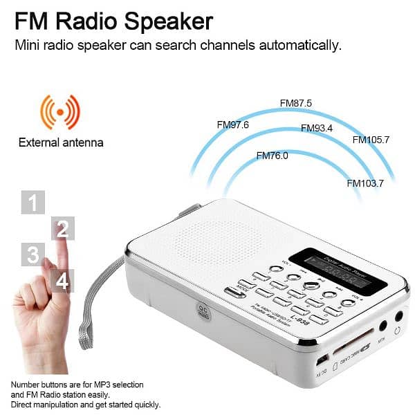 Docooler L-938 Mini FM Radio Digital 4