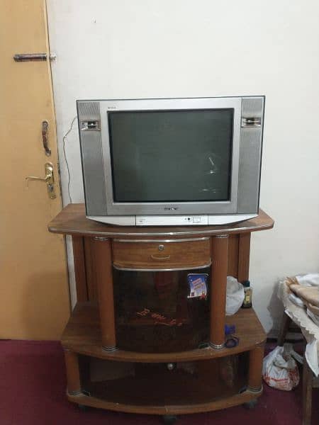 SONY 21 INCH  T V WITH TROLLEY 1
