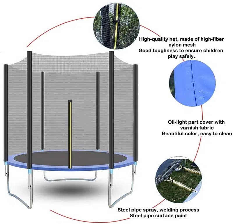 Trampolines 8 FT Round Jumping Table with Enclosure Net| 2