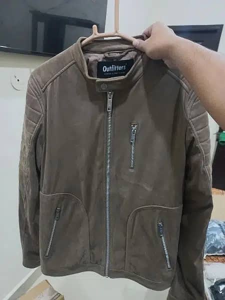 Outfitters Branded Jacket Sheep Leather Camel Color Size Small 4