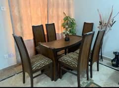 Dining Table with 6 Chairs and Top Quality Glass