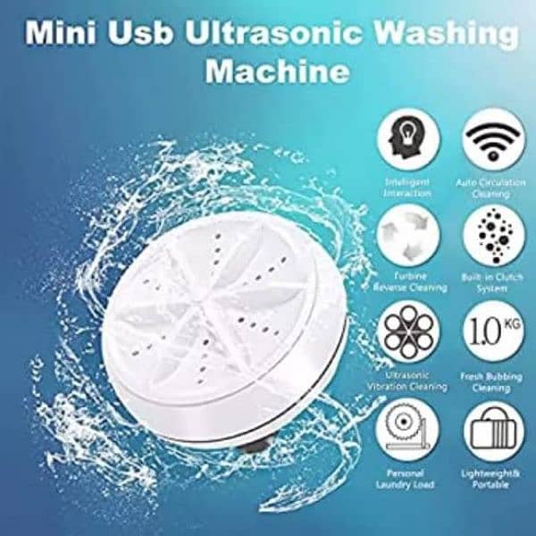 Mini Portable Ultrasonic Turbine Washing Machine 0