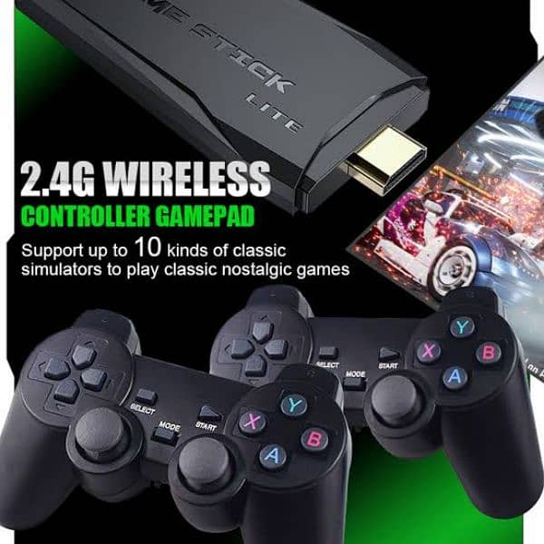 NEW GAME STICK LITE 15,000 GAMES 64 GB CARD AND WIRELESS CONTROLLERS 1