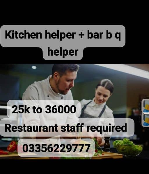 Need kitchen helper waiter & chief staff required 0