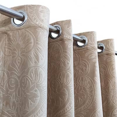 Self Embossed Velvet Curtains