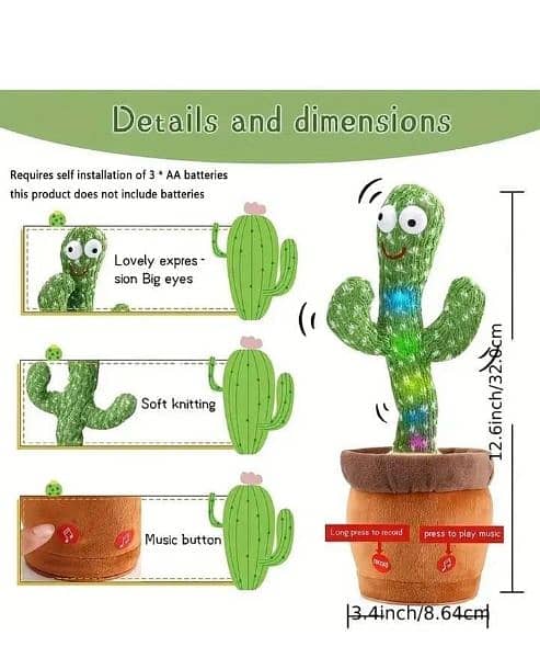 *Product Name*: Dancing Cactus Plush Toy For Kids 5