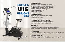 XTERRA FITNESS UPRIGHT BIKE U15 FITNESS MACHINE & GYM EQUIPMENT