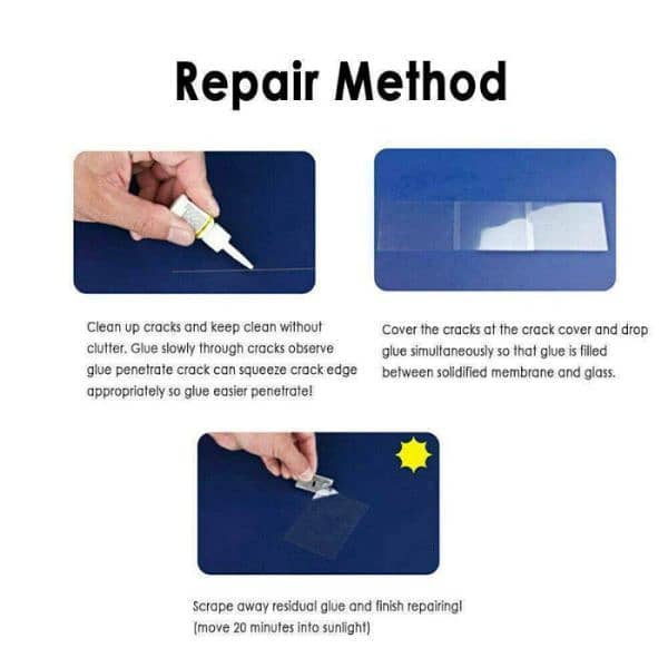 Efficient Windshield Fix Fluid Quick Auto Repair Kit For Cracked Glass 5