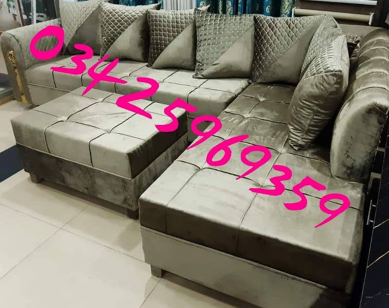 sofa set L shape 5,7 seater wood fabric valvet home lounge furniture 7