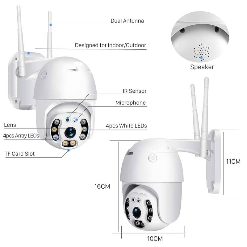 V380 Pro Wireless Camera 360 Rotate HD 2Way talk Night vision, Motion 8