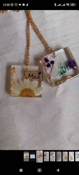 Handmade Resin  Pendants having Real Dry Flowers unique jewellery 12