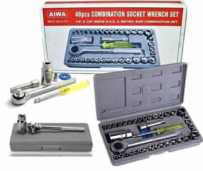 Aiwa Tool 40 Pieces Car Tool Set Mechanical Repairing Hand Wrench Kit 1