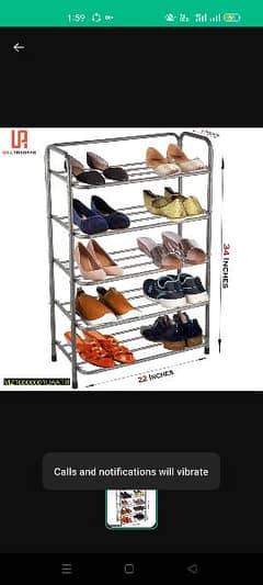 Shoes rack with steel material with cash on delivery facility