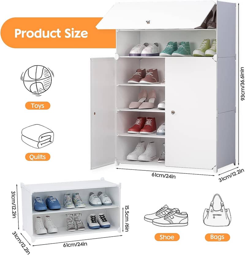 Diy Plastic 3 Tier Shoe Rack Organizer Storage Shoe Cabinet 1