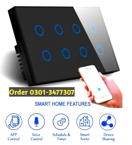 Smart WiFi 8 Gang Switch Black and White 4