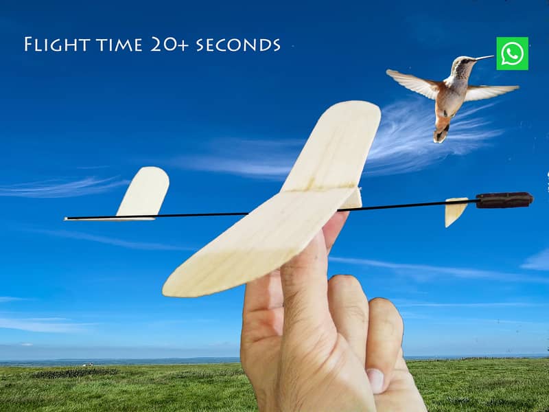 Airplane glider Balsa free flight, STEAM science 0