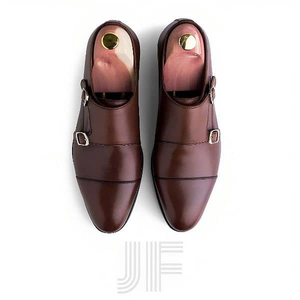 JF Double Monk Strap Handmade Men's Dress formal Shoes 5