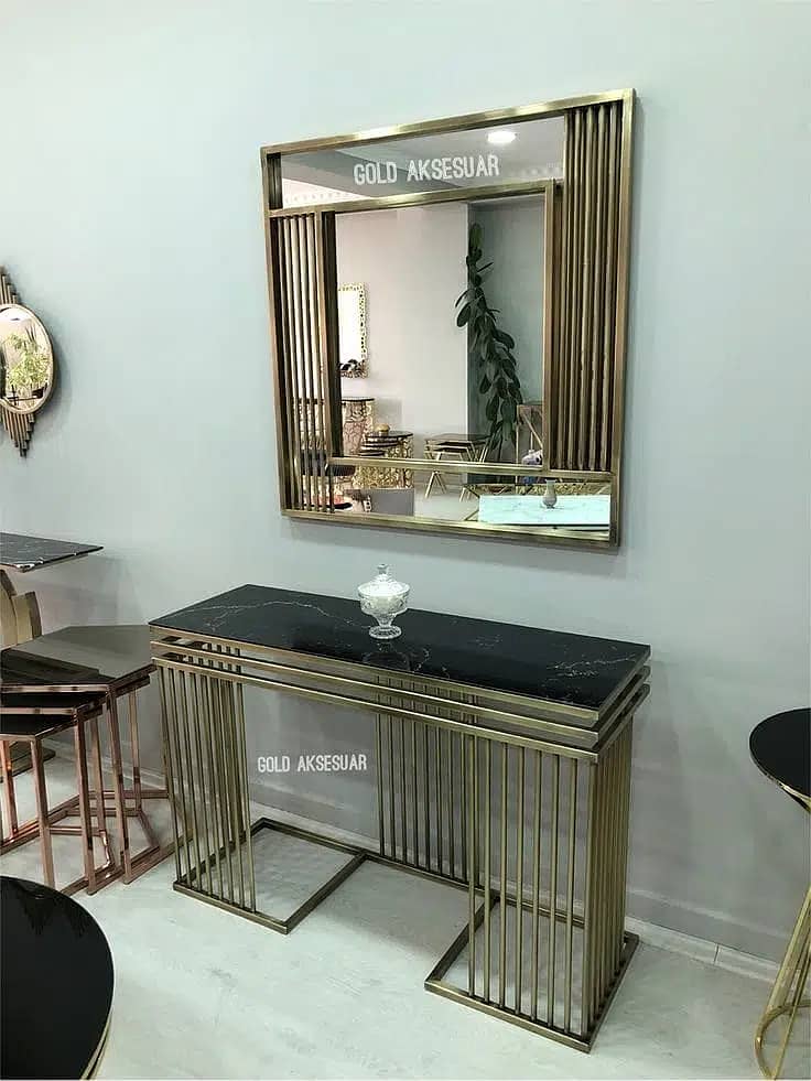 Luxury Cansole table Stainless Steel Golden Electroplating 4