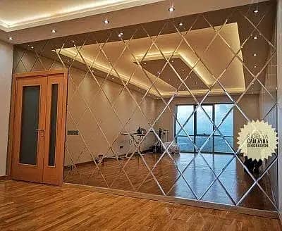 Glass works/Glass Doors/Mirror wall/Glass windows/Diamond shape mirror 8