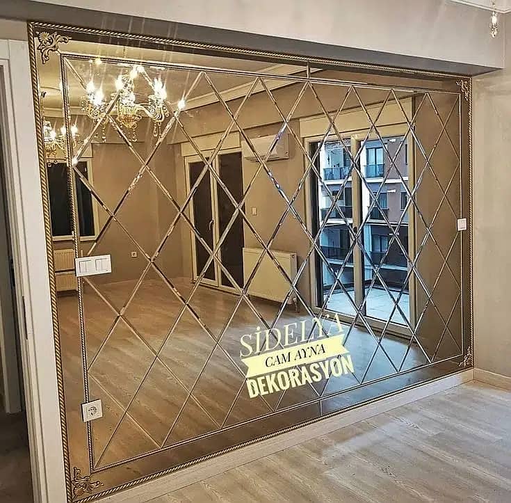 Glass works/Glass Doors/Mirror wall/Glass windows/Diamond shape mirror 2