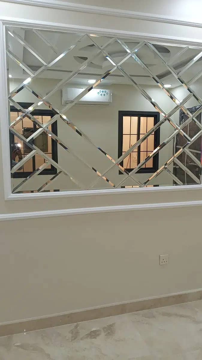 Glass works/Glass Doors/Mirror wall/Glass windows/Diamond shape mirror 8