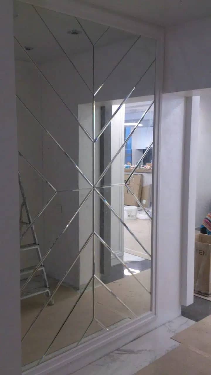 Glass works/Glass Doors/Mirror wall/Glass windows/Diamond shape mirror 9