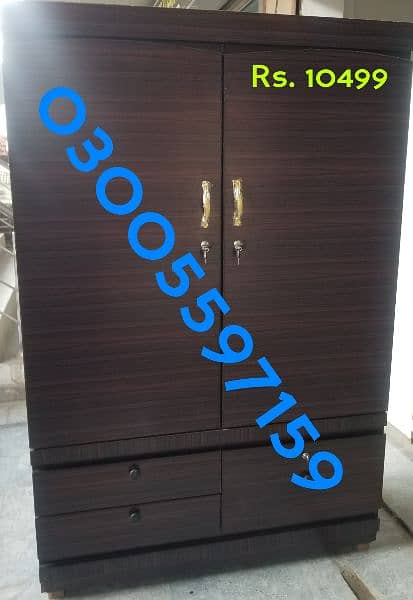 wardrobe almari 6/4ft 2 door showcase home hostel storage furniture 17