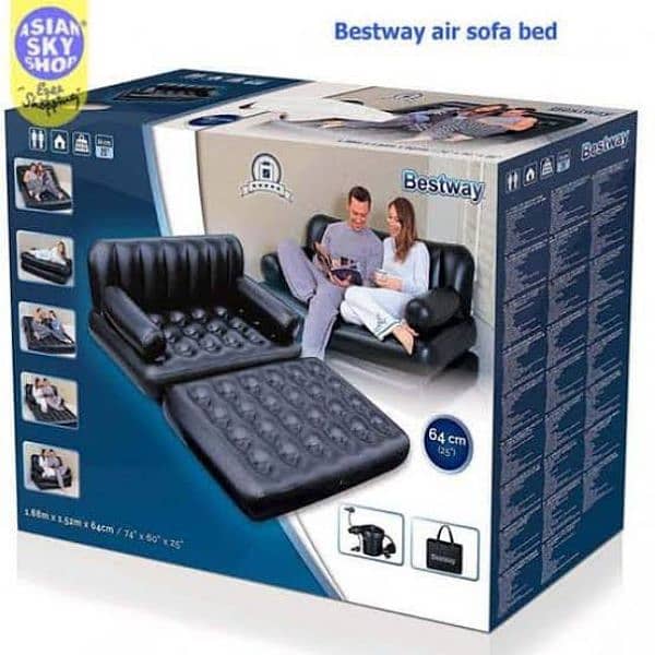 Bestway 5 in 1 Sofa Cum Bed Inflatable Sofa Air Bed Couch - 75054 0