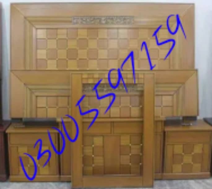 King double bed single wood desgn dressing home set almari dining use 8