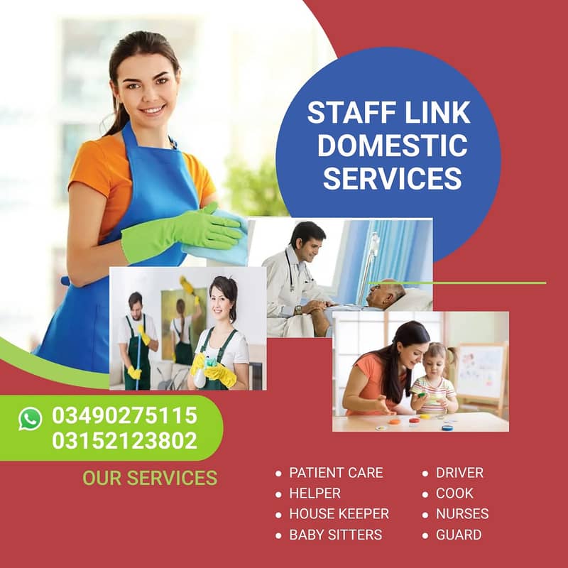 Domestic staff we Provide ( Maids, Babysitter, Cook, Attendent Etc ) 0