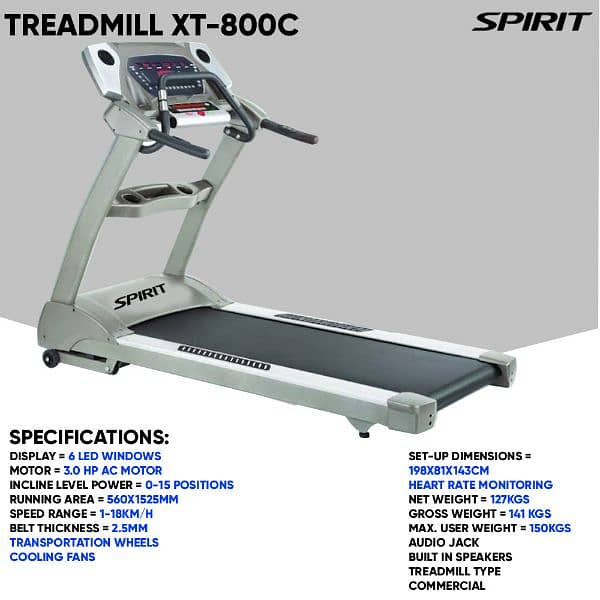 spirit usa commercial ac motor treadmill gym and fitness machine 2