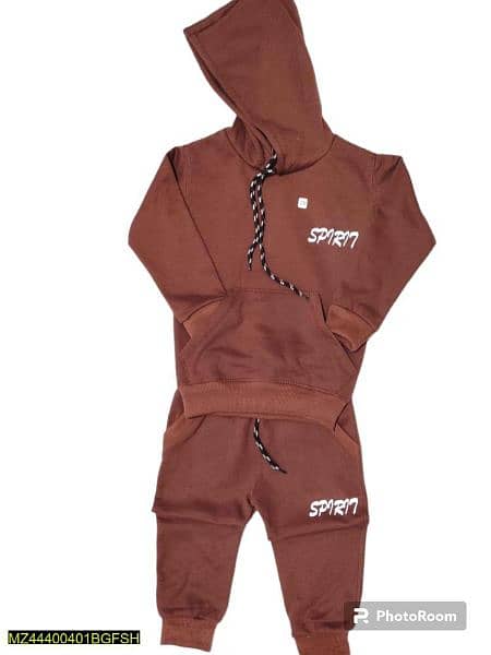 2 pce boy's stitched fleece plain track suit 1