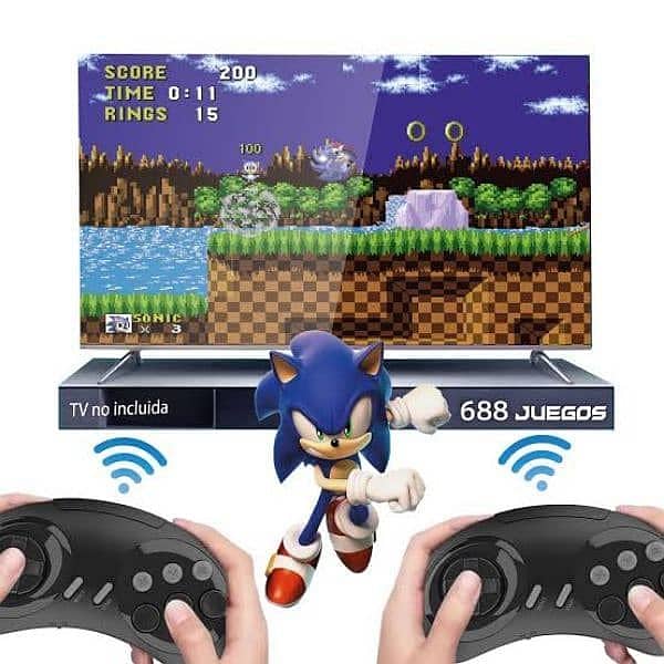 NEW SEGA GAME STICK WITH WIRELESS CONTROLLERS 5,000 GAMES 2