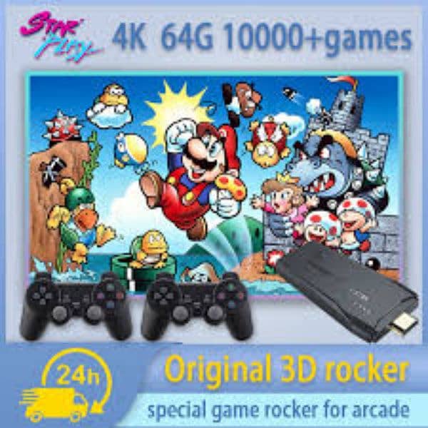 NEW SEGA GAME STICK WITH WIRELESS CONTROLLERS 5,000 GAMES 4