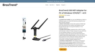 BrosTrend USB Dual Band Long Range AC1200 5ghz WiFi Adapter Dongle PC