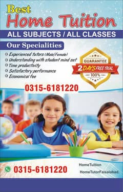 Home tutors available