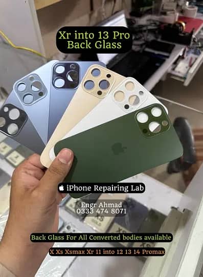 apple iphone converted housing back glass x xs xsmax xr 11 into 13 pro 3